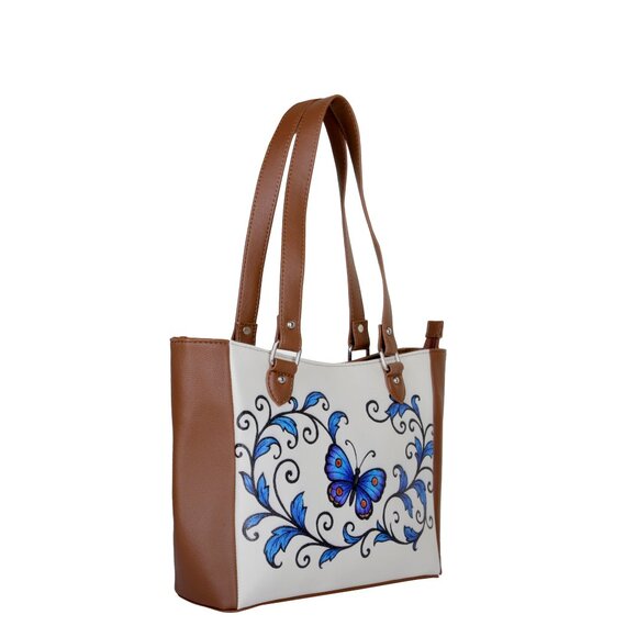 Printed Leather Shoulder Tote Bag for Women–Sling Bag Daily Use Purse for Office - Picture 6 of 10